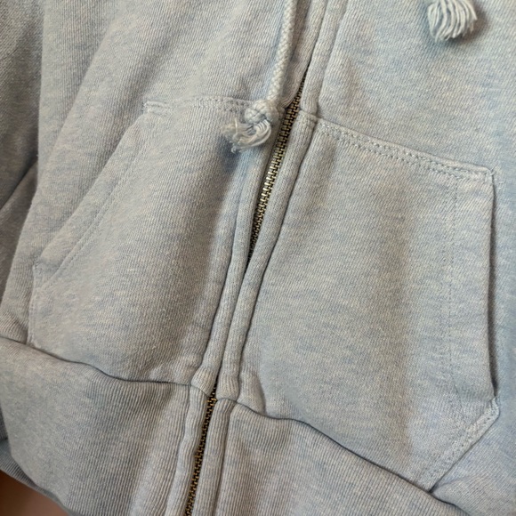 ❤️John Galt Light Blue Cropped Fitted Hoodie - Picture 2 of 7